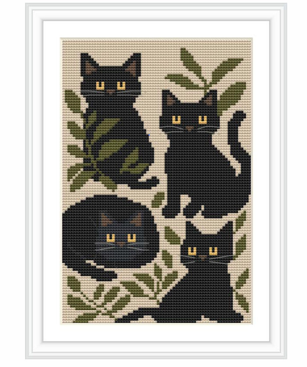 Schema Punto Croce gatti neri